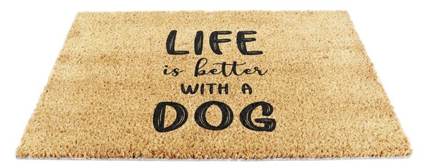 Изтривалка от кокосови влакна 40x60 cm Life Is Better With a Dog – Artsy Doormats