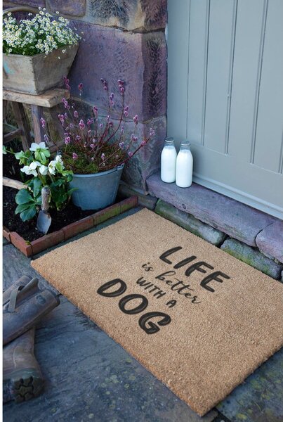 Изтривалка от кокосови влакна 40x60 cm Life Is Better With a Dog – Artsy Doormats