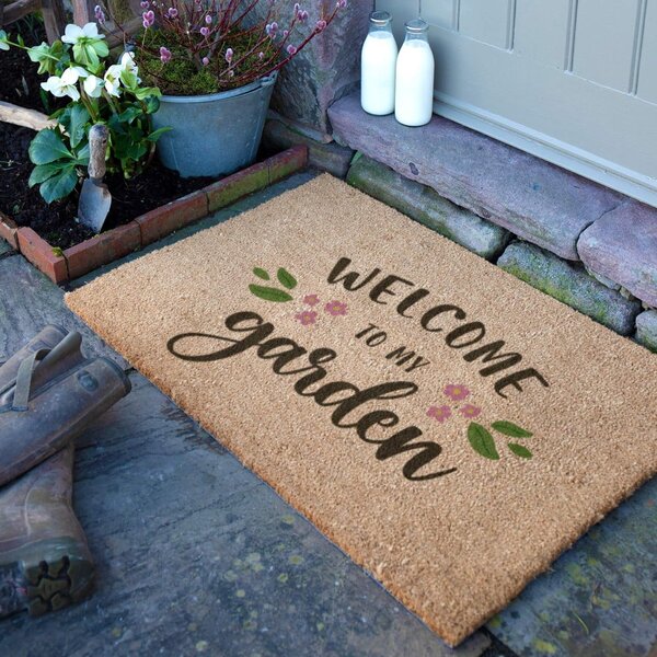 Изтривалка от кокосови влакна 40x60 cm Welcome to My Garden – Artsy Doormats