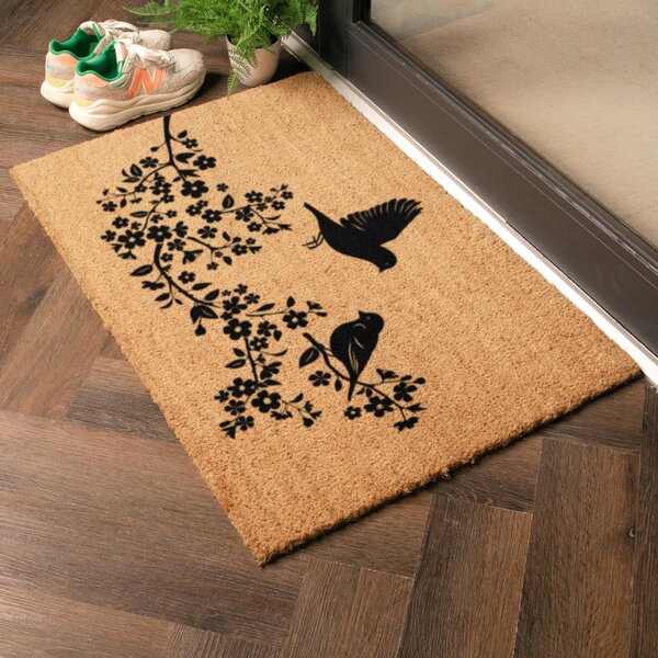 Изтривалка от кокосови влакна 40x60 cm Birds On a Tree – Artsy Doormats