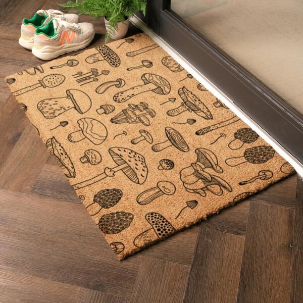 Изтривалка от кокосови влакна 40x60 cm Mushrooms – Artsy Doormats