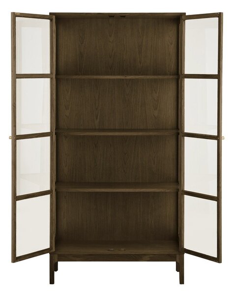 Тъмнокафява витрина от декор от дъб 90x180x40 cm Zamora – House Nordic