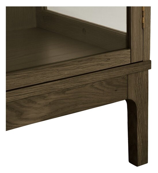 Тъмнокафява витрина от декор от дъб 90x180x40 cm Zamora – House Nordic
