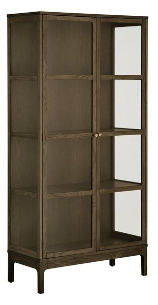 Тъмнокафява витрина от декор от дъб 90x180x40 cm Zamora – House Nordic