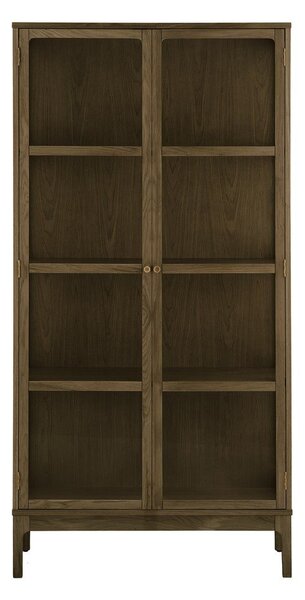 Тъмнокафява витрина от декор от дъб 90x180x40 cm Zamora – House Nordic