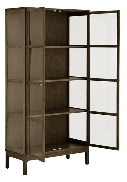 Тъмнокафява витрина от декор от дъб 90x180x40 cm Zamora – House Nordic