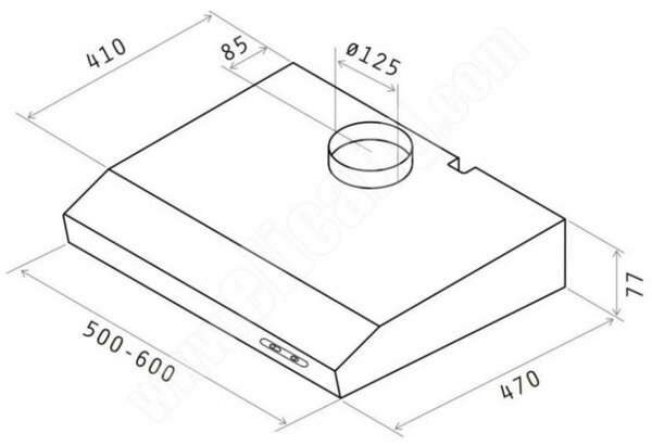 Абсорбатор Elica Verve Lux WH 60, 52 W, 60 см, Клас C, 205 м3/ч, LED осветление, Бял