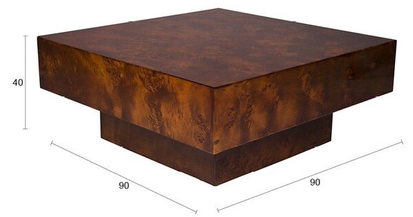 Масичка за кафе от декор от орех в тъмно естествен цвят 90x90 cm Quinn – Dutchbone