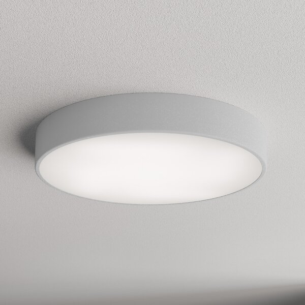 TEMAR LIGHTING Таванна лампа Cleo 500, сива, сензор, IP54, Ø 50 cm, метал, Сив, Коридор, Метал, Модерен