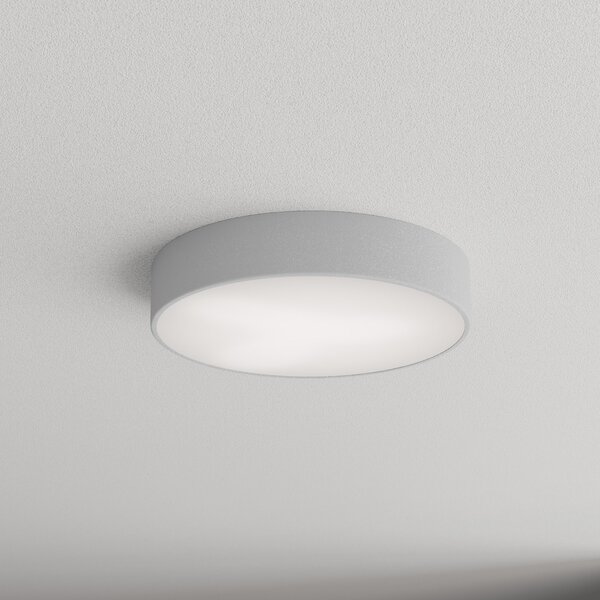 TEMAR LIGHTING Таванна лампа Cleo 400, сива, сензор, IP54, Ø 40 cm, метал, Сив, Коридор, Метал, Модерен