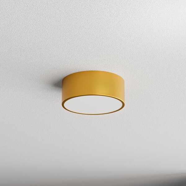 TEMAR LIGHTING Таванна лампа Cleo 200, златна, сензор, IP54, Ø 20 cm, метал, Злато / месинг, Коридор, Метал, Модерен