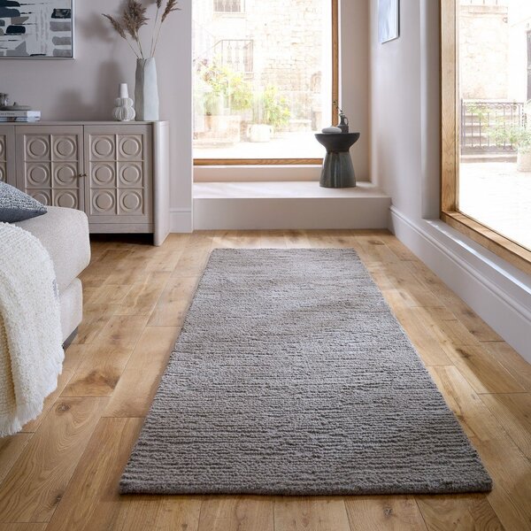 Сива ръчно изработена вълнена пътека 80x230 cm Harris Boucle – Flair Rugs