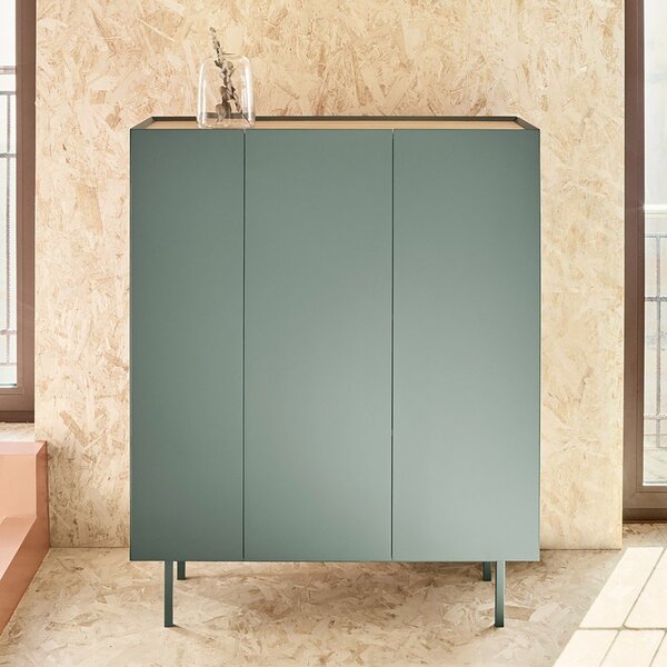 Зелен висок скрин от декор от дъб 95x120 cm Arista – Teulat