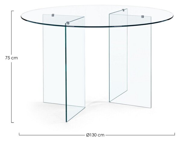 Стъклена кръгла трапезна маса ø 130 cm Iride – Bizzotto