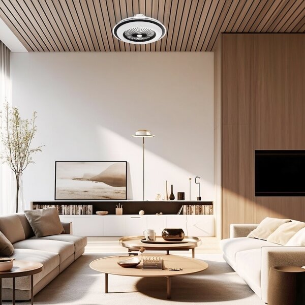 LED Димируема лампа с вентилатор ZEPHYR LED/48W/230V черна + д.у