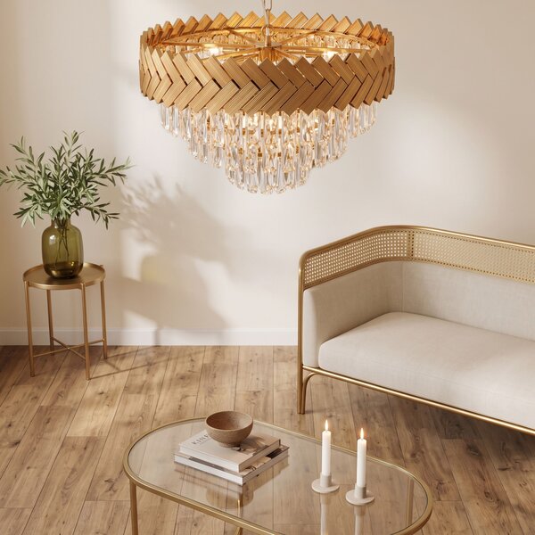 Висяща Кристална Лампа APP1942-3CP 50cm Gold