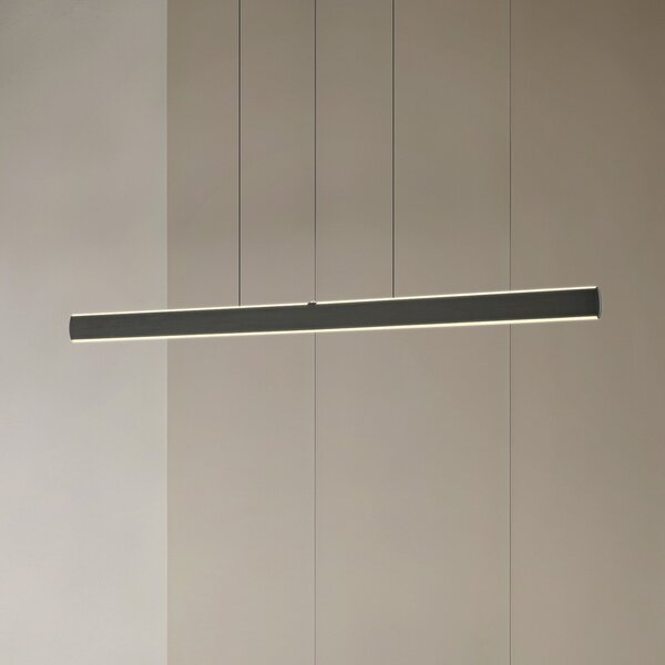 Lucande LED висяща лампа Arvon, черна, 117 cm, с регулиране на яркостта, CCT, Затъмняване, Черен, Дневна/трапезария, Метал, Модерен