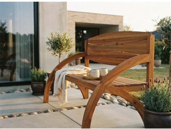 Кафява градинска пейка от масивно дърво Hadia – Garden Pleasure