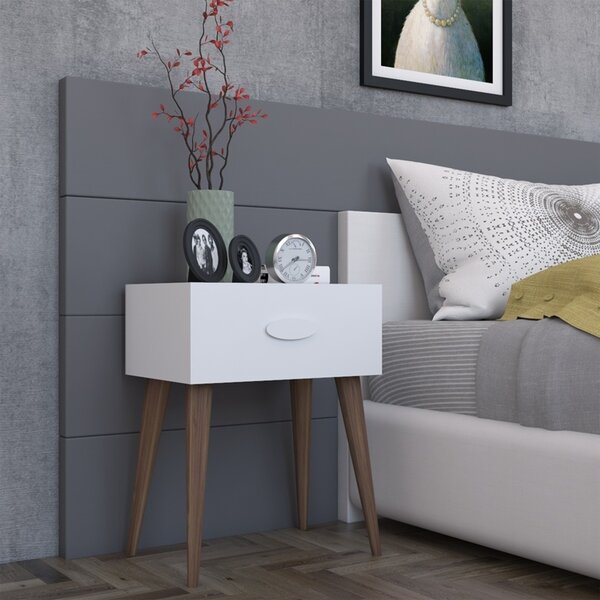 Laber бяло меламиново нощно шкафче Laber 45x30x57,5 cm