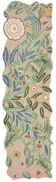 Кръстосан килим Bryony Shaped Floral Green 60x230 cm, Flair Rugs