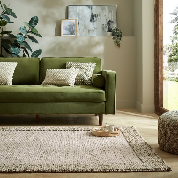 Вълнен граничен килим Bobble Вълнен граничен килим Bobble Green 160X230 cm, Flair Rugs