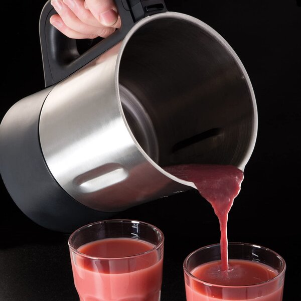 Блендер за супа с нагревател Russell Hobbs Soup & Blend 21480-56, 1200W, 1.75L, 8 програми, Звук, Поддържане на топлина, Черен/инокс