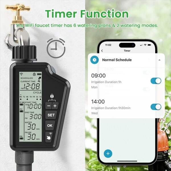Immax NEO 07556L - Клапан за напояване 4xAA IP65 Wi-Fi Tuya