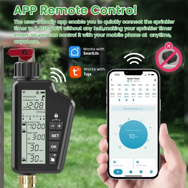Immax NEO 07556L - Клапан за напояване 4xAA IP65 Wi-Fi Tuya