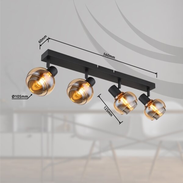 Globo 54309-4B - Точково осветително тяло TOKKI 4xE14/40W/230V черно