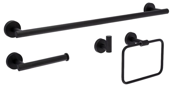 Комплект аксесоари за баня GRID Black 4 части