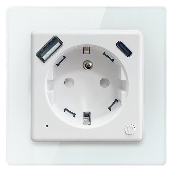 Immax NEO 07544L - Умен контакт E 16A/230V + 1xUSB-A+1xUSB-C PD 20W Wi-Fi