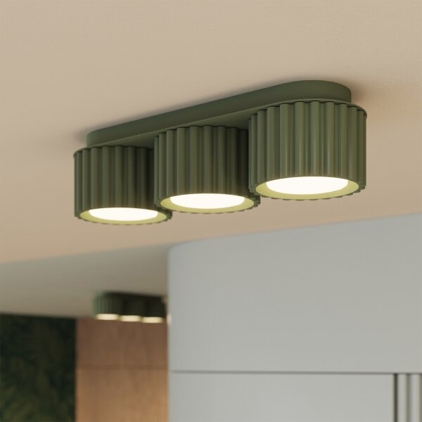 Sollux SL.2631 - Точково осветително тяло AURA 3xGX53/10W/230V, зелено