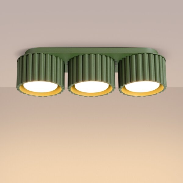 Sollux SL.2631 - Точково осветително тяло AURA 3xGX53/10W/230V, зелено
