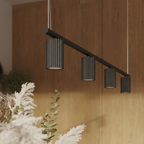 Sollux SL.2712 - Полилей на кабел KARBON 4xGU10/10W/230V черен