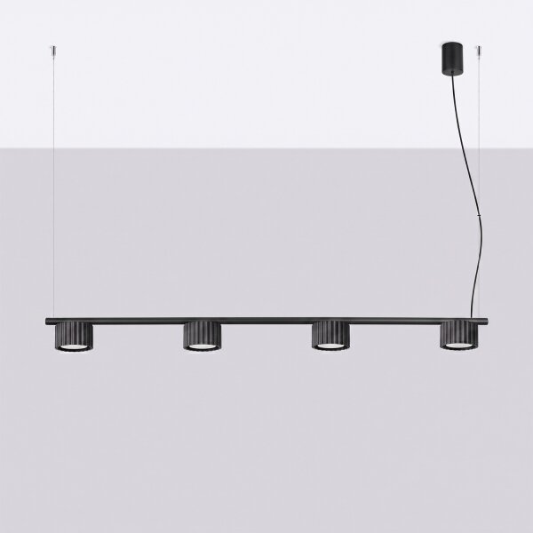 Sollux SL.2696 - Полилей на кабел AURA 4xGX53/10W/230V черен