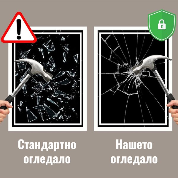 Огледало за баня с лед осветление и функция против изпотяване с Черна рамка- 80x60cm