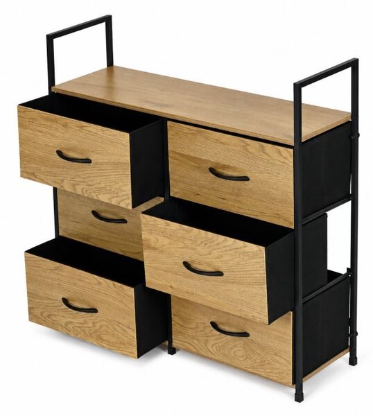 Комод с 6 текстилни чекмеджета и метална конструкция 87 x 80 x 24 см