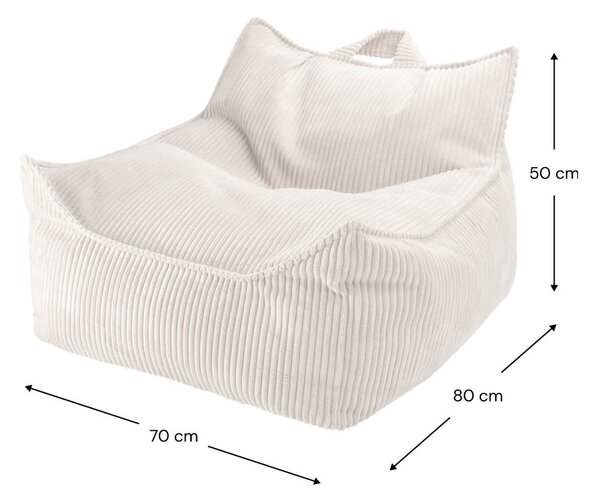 Кремав детски пуф от рипсено кадифе Chair – Wigiwama