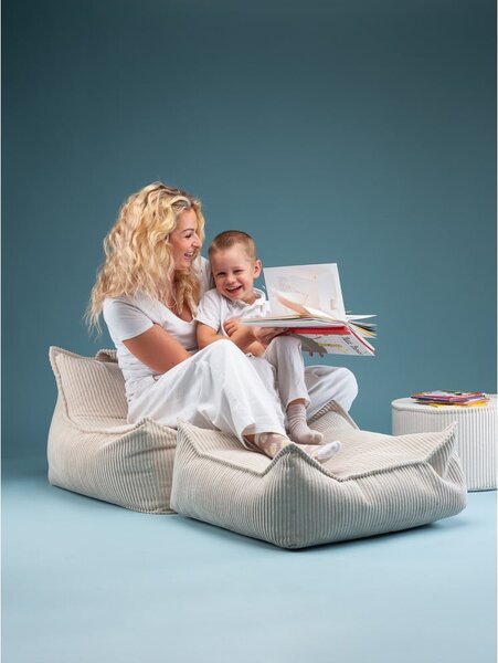 Кремав детски пуф от рипсено кадифе Chair – Wigiwama
