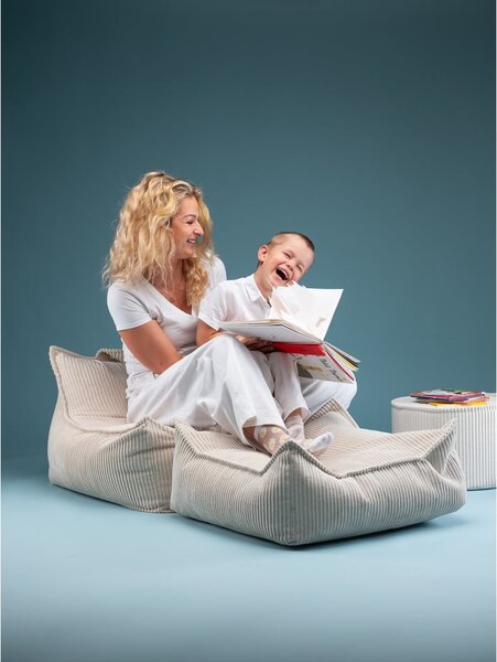 Кремав детски пуф от рипсено кадифе Chair – Wigiwama