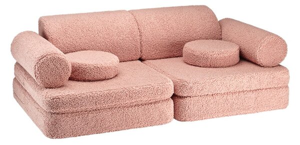 Розов детски диван от букле 132 cm Settee – Wigiwama