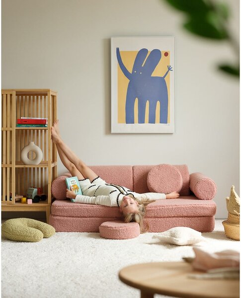 Розов детски диван от букле 132 cm Settee – Wigiwama