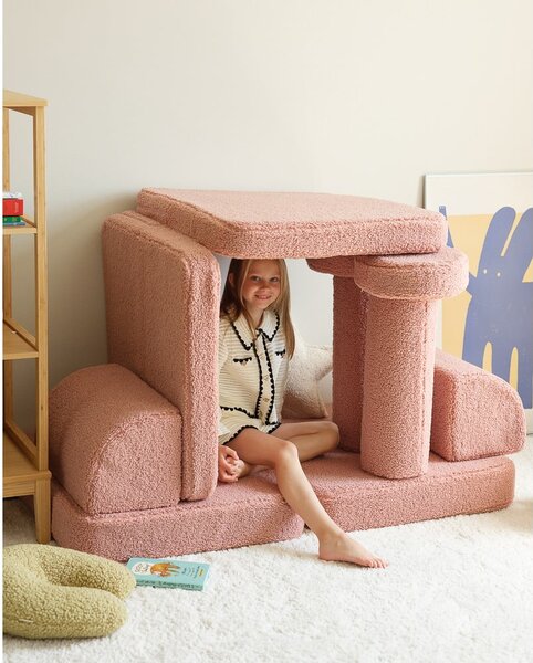 Розов детски диван от букле 132 cm Settee – Wigiwama