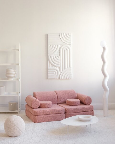 Розов детски диван от букле 132 cm Settee – Wigiwama