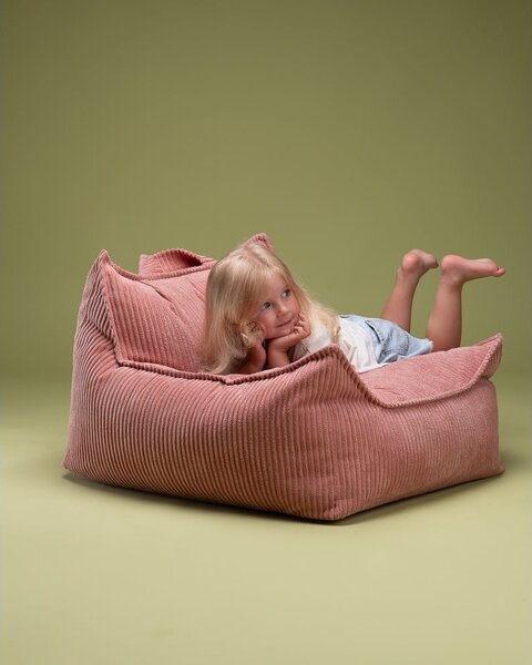 Розов детски пуф от рипсено кадифе Chair – Wigiwama