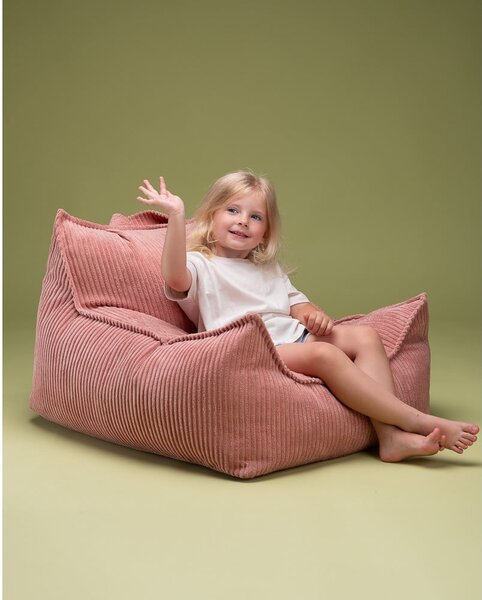 Розов детски пуф от рипсено кадифе Chair – Wigiwama