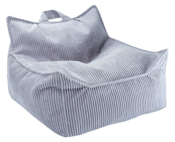 Син детски пуф от рипсено кадифе Chair – Wigiwama