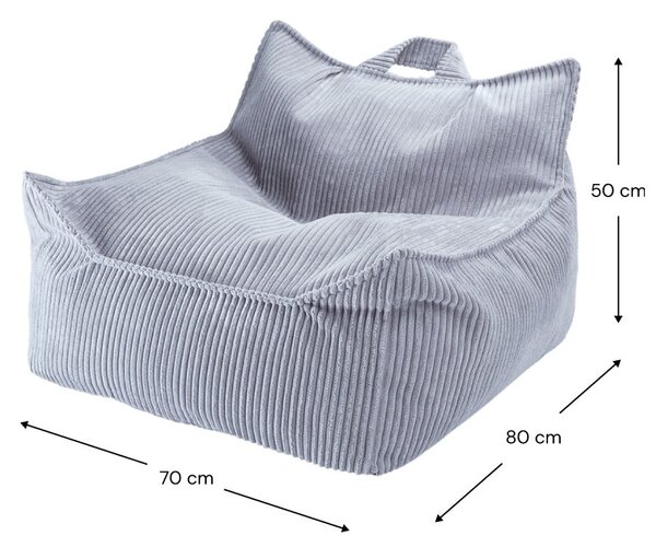 Син детски пуф от рипсено кадифе Chair – Wigiwama