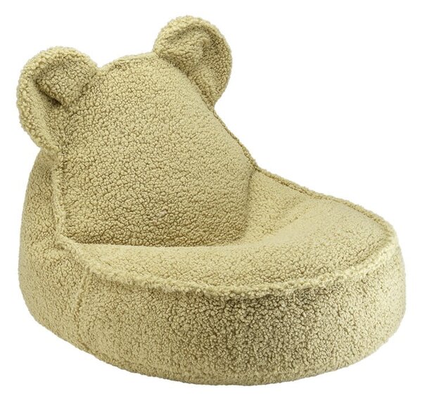 Зелен детски пуф от букле Bear – Wigiwama