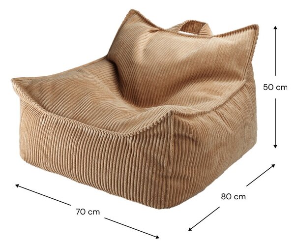 Кафяв детски пуф от рипсено кадифе Chair – Wigiwama